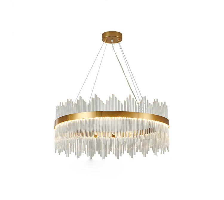 Lustre en cristal moderne avec bordure dorée