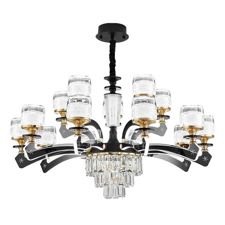 Celestial Chrome and Crystal Chandelier - Starry Night Design for Modern Home Décor