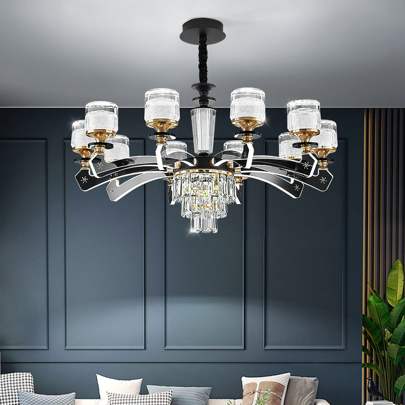 Celestial Chrome and Crystal Chandelier - Starry Night Design for Modern Home Décor