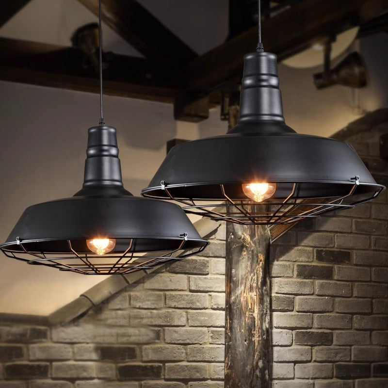 Obsidian Orb Pendant Light - Industrial Metal Design for Stylish Interiors