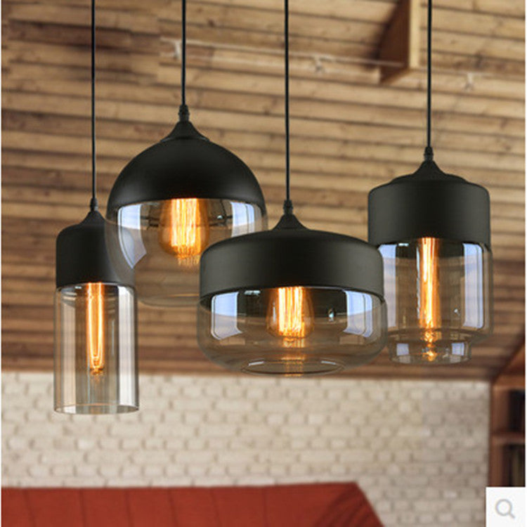 Minimalist Black Amber Glass Pendant Light - Perfect for Trendy Interiors