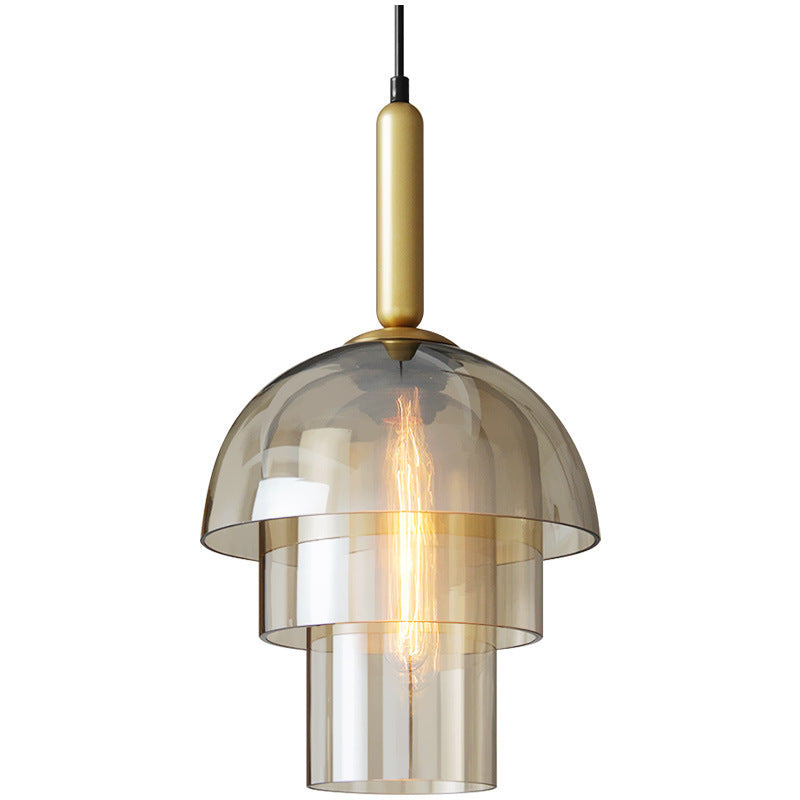 Smoked Amber Glass Pendant Light - Elegant Design for Modern Interiors