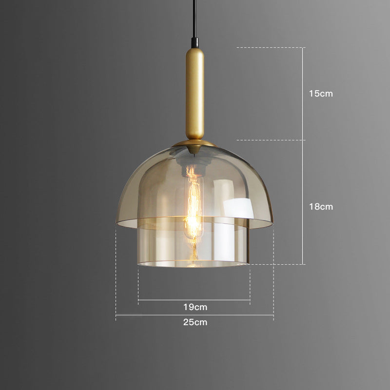 Smoked Amber Glass Pendant Light - Elegant Design for Modern Interiors