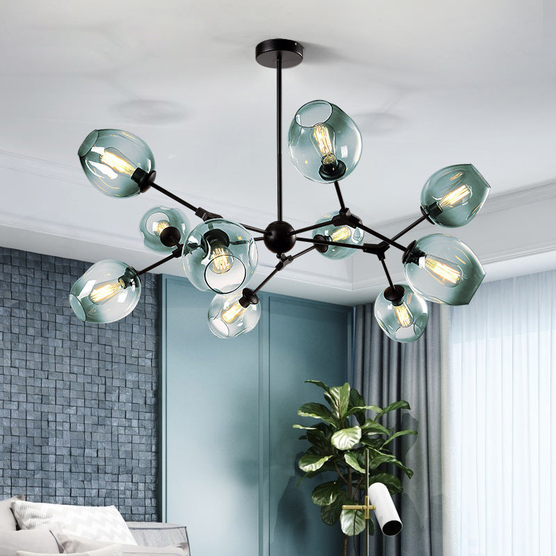 Elegant Quartzite Glass Pendant Light - Modern Metal Chandelier with G4 Bulbs for Stylish Interiors