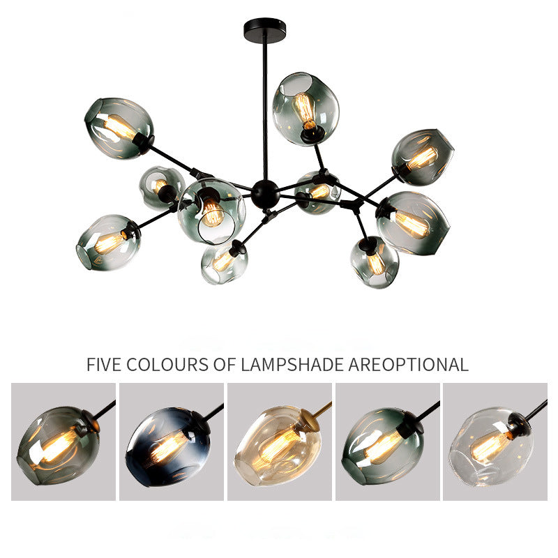 Elegant Quartzite Glass Pendant Light - Modern Metal Chandelier with G4 Bulbs for Stylish Interiors