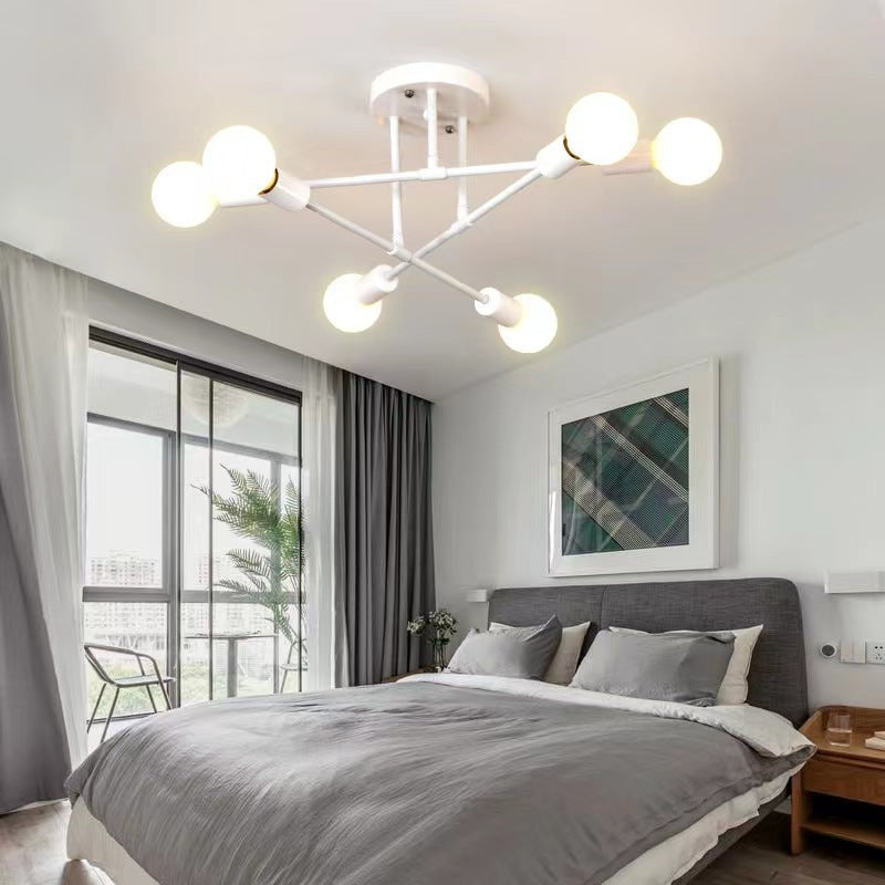 Elegant Sputnik Pendant Light - Mid-Century Modern Metal & Glass Fixture with E27 Bulbs