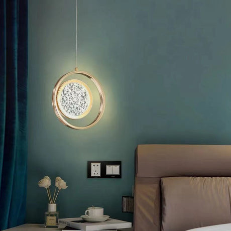 Contemporary Gold Pendant Light - 8W Electroplated Zinc Alloy & Acrylic for Modern Décor