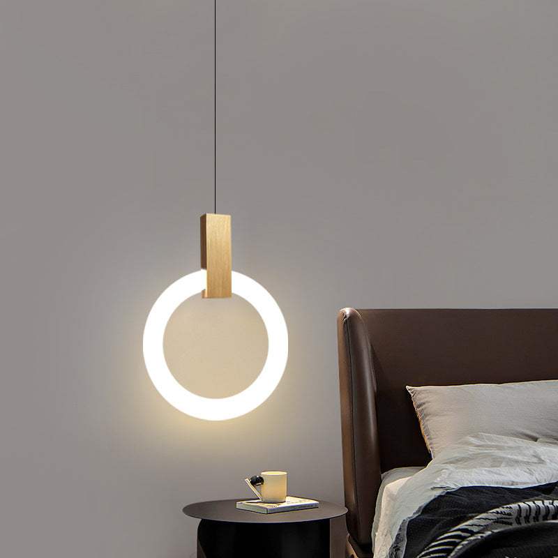 Modern 9W Electroplate Copper Pendant Light - Metal & Acrylic LED Ceiling Fixture for Contemporary Interiors