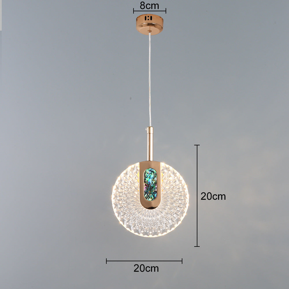 Elegant 8W Gold Pendant Light - Electroplated Zinc Alloy & Acrylic for Chic Home Lighting