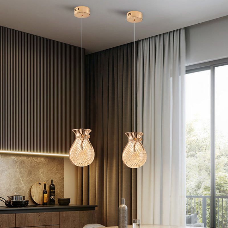 LuxAura 3W Gold Electroplated Pendant Light - with Acrylic Design for Modern Spaces
