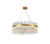 Lustre en cristal moderne avec bordure dorée