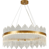 Lustre en cristal moderne avec bordure dorée