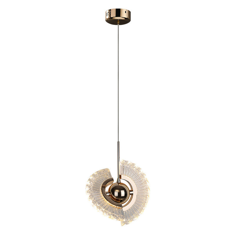 Stylish Gold Pendant Light - 4W Electroplated Zinc Alloy & Acrylic for Elegant Décor