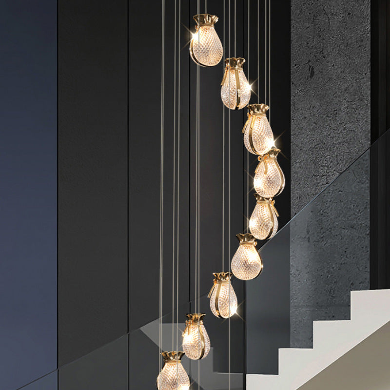LuxAura 3W Gold Electroplated Pendant Light - with Acrylic Design for Modern Spaces